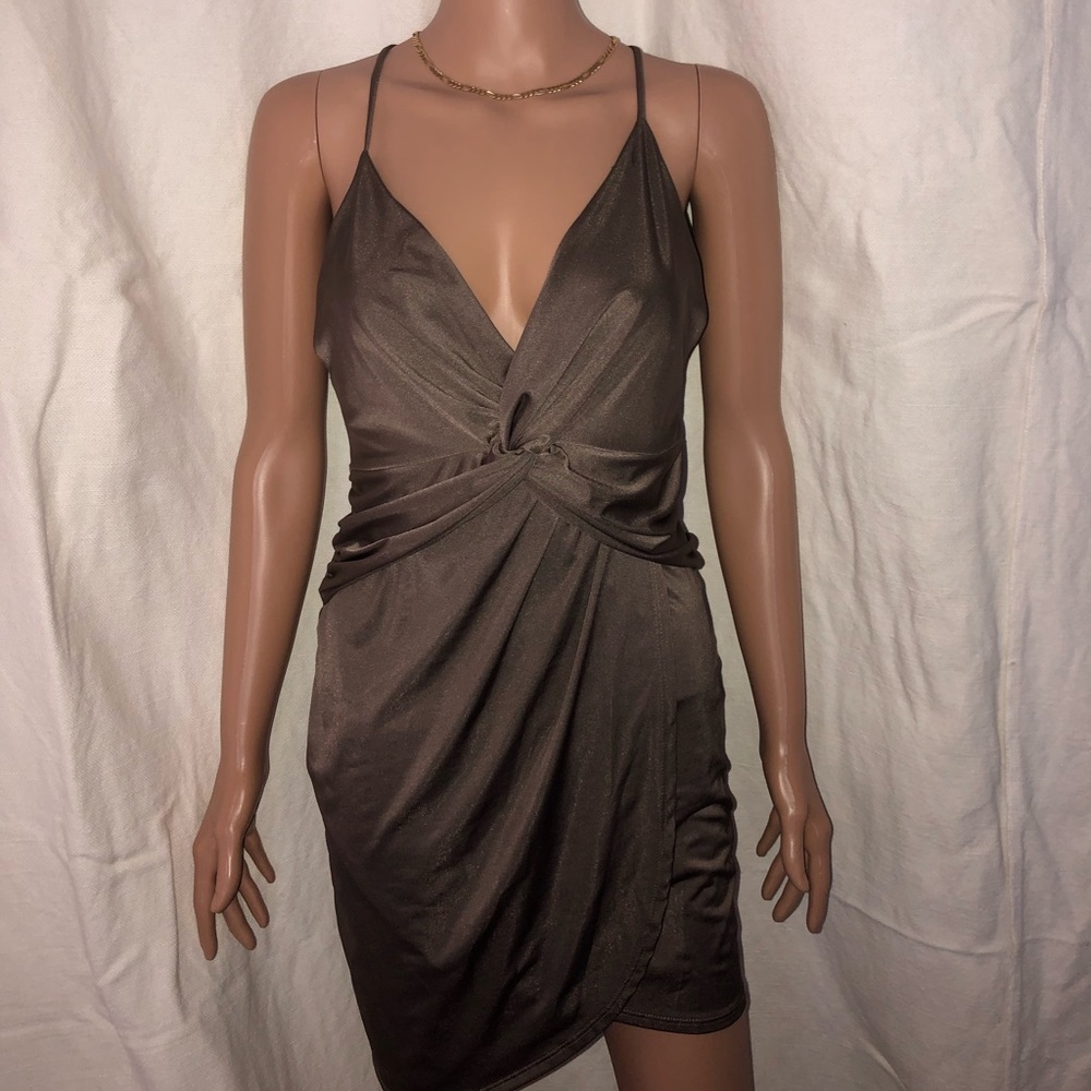 NORDSTROM BROWN SILK DRESS